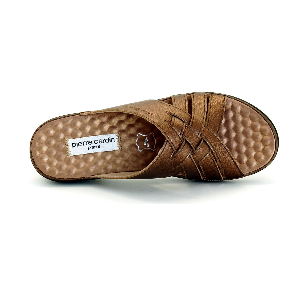 ស្បែកជើងនារី Pierre Cardin ស្បែកជើងកវែងនារី ស្បែកជើងកែងជើងរាបស្មើ ទន់ស្រួលពាក់ ផលិតពីស្បែកពិត ទំហំ 28SS158 