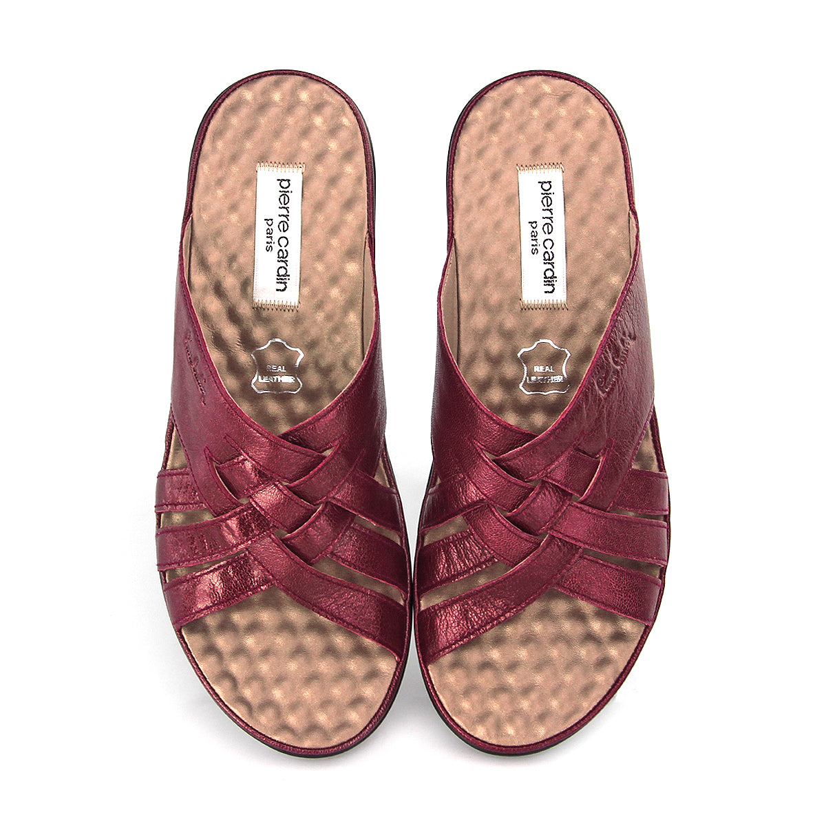 ស្បែកជើងនារី Pierre Cardin ស្បែកជើងកវែងនារី ស្បែកជើងកែងជើងរាបស្មើ ទន់ស្រួលពាក់ ផលិតពីស្បែកពិត ទំហំ 28SS158 