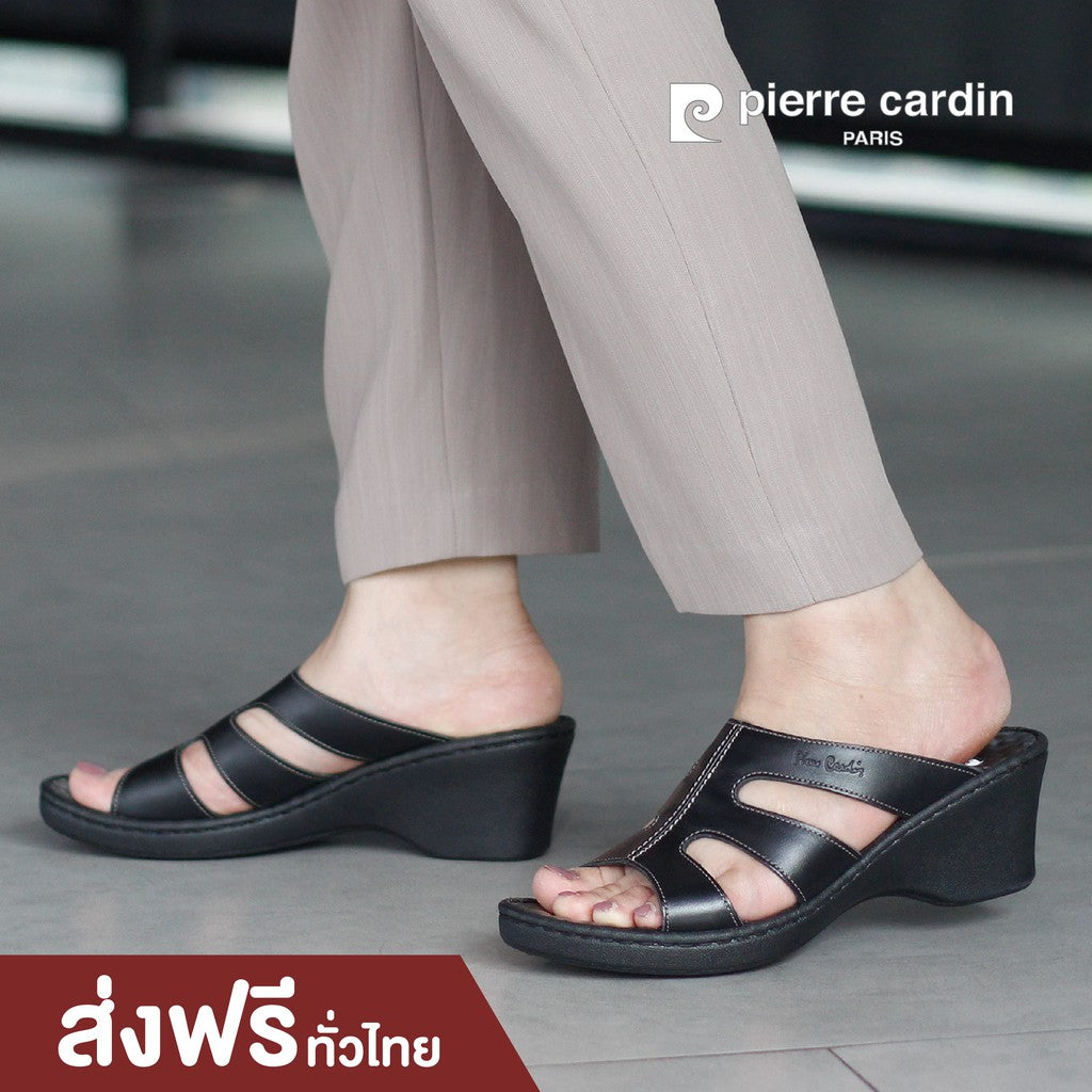 Pierre Cardin ស្បែកជើងនារី ស្បែកជើង ប៉ះ ទន់ ស្រួល ផលិតពីស្បែកសុទ្ធ ម៉ូដែល 23WS694