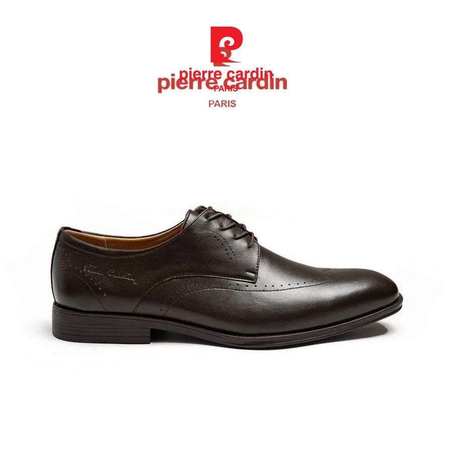รองเท้าหนังผู้ชาย Pierre Cardin ฝรั่งเศส ทรง Derby หนังวัวนัปป้า พื้นยางหล่อกันลื่น รุ่น 770