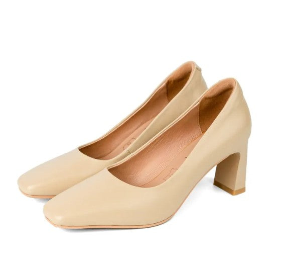 ស្បែកជើងនារី Pierre Cardin កែងជើងខ្ពស់បូមទឹក ទន់ស្រួលពាក់ ផលិតពីស្បែកសុទ្ធ ម៉ូដែល 52AD130 