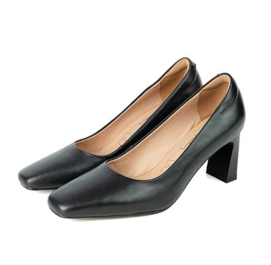 ស្បែកជើងនារី Pierre Cardin កែងជើងខ្ពស់បូមទឹក ទន់ស្រួលពាក់ ផលិតពីស្បែកសុទ្ធ ម៉ូដែល 52AD130 