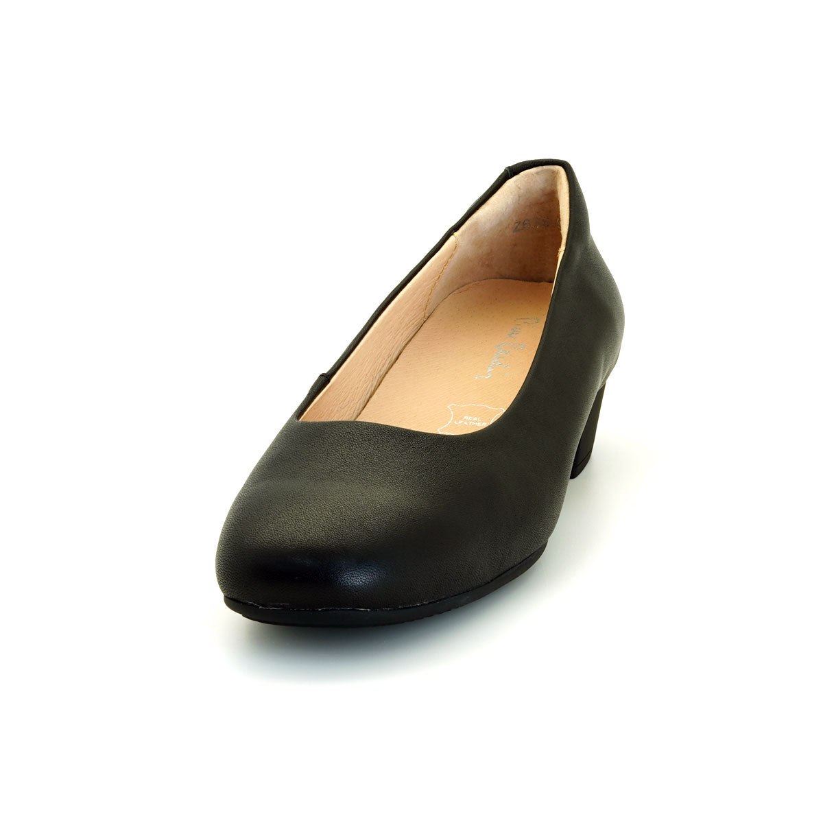 ស្បែកជើងនារី Pierre Cardin ស្បែកជើងសំប៉ែត ស្បែកជើងស្បែក ទន់ស្រួលពាក់ ផលិតពីស្បែកសុទ្ធ ពណ៌ខ្មៅ ម៉ូដែល 52AD146 