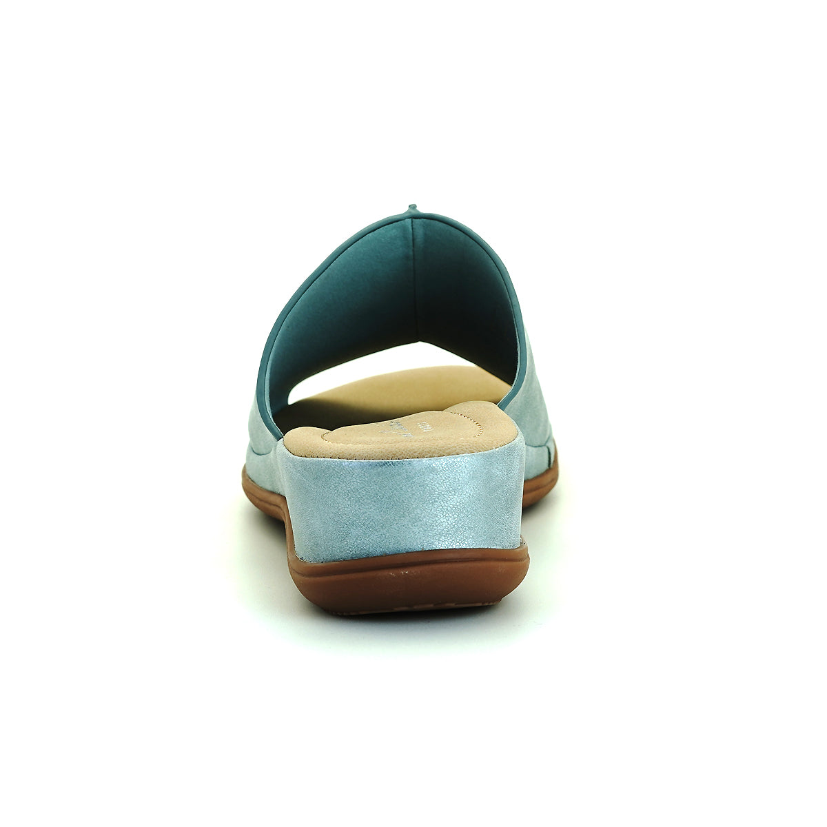 ស្បែកជើងនារី Pierre Cardin ស្បែកជើងប៉ាតាសុខភាព ទន់ស្រួលពាក់ ផលិតពីស្បែកសុទ្ធ ពណ៌ខៀវ ម៉ូដែល 53BS150 