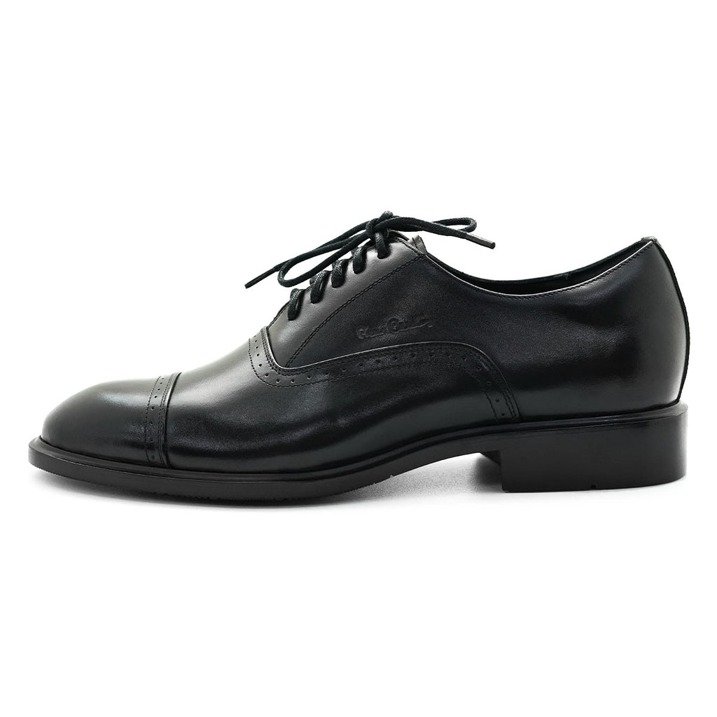ស្បែកជើងបុរស Pierre Cardin ស្បែកជើងស្បែកក្រណាត់ ទន់ស្រួលពាក់ ផលិតពីស្បែកខ្មៅពិត ម៉ូដែល 80TD122 