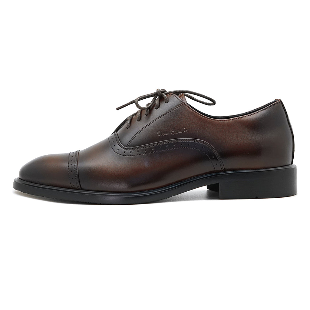 ស្បែកជើងបុរស Pierre Cardin ស្បែកជើងស្បែកក្រណាត់ ទន់ស្រួលពាក់ ផលិតពីស្បែកខ្មៅពិត ម៉ូដែល 80TD122 