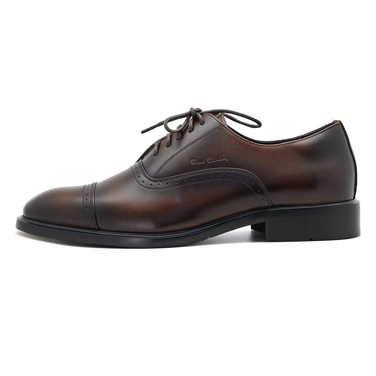 ស្បែកជើងបុរស Pierre Cardin ស្បែកជើងស្បែកក្រណាត់ ទន់ស្រួលពាក់ ផលិតពីស្បែកខ្មៅពិត ម៉ូដែល 80TD122 