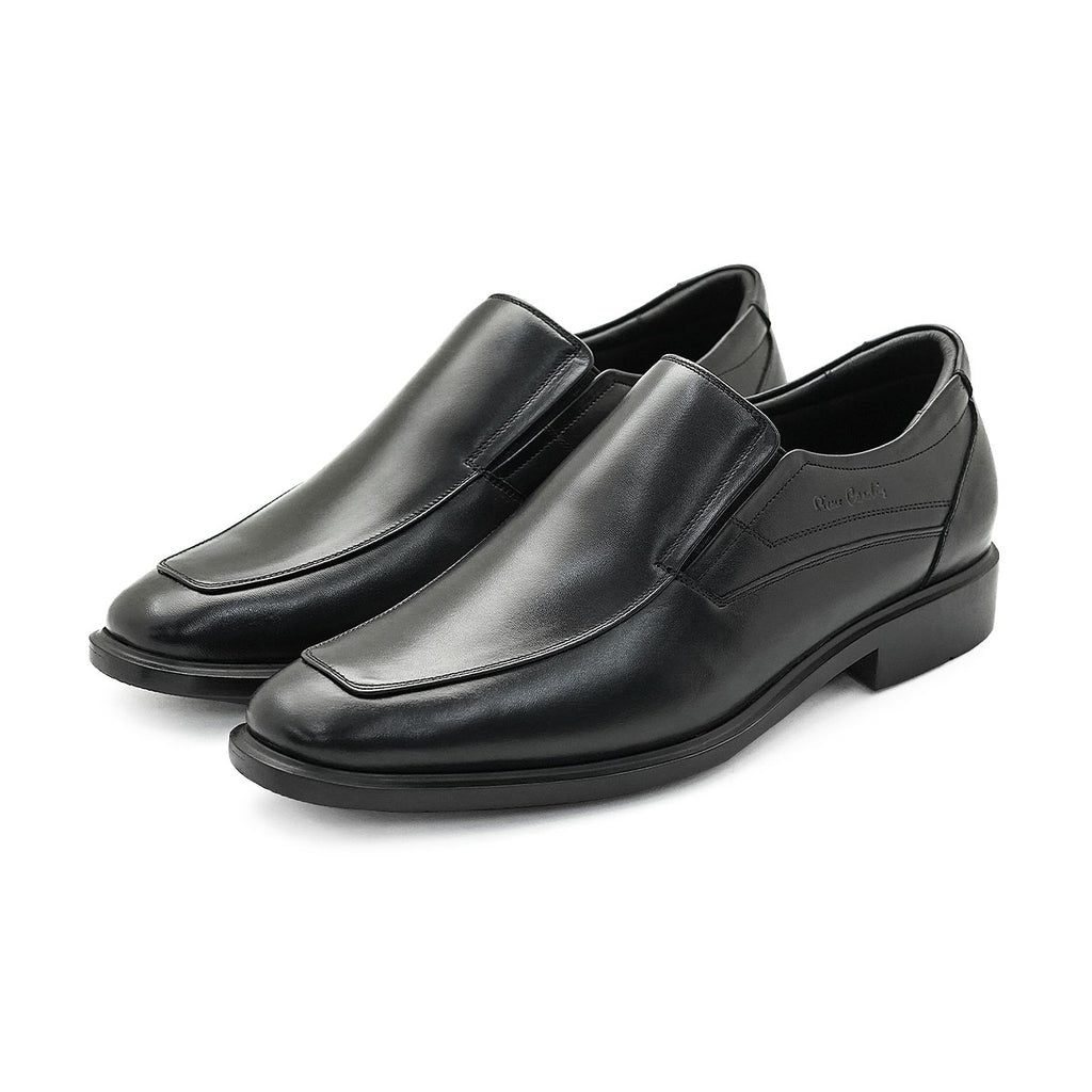 ស្បែកជើងបុរស Pierre Cardin ស្បែកជើងផ្លូវការ ទន់ស្រួលពាក់ ផលិតពីស្បែកសុទ្ធ ពណ៌ខ្មៅ ម៉ូដែល 80TD124 