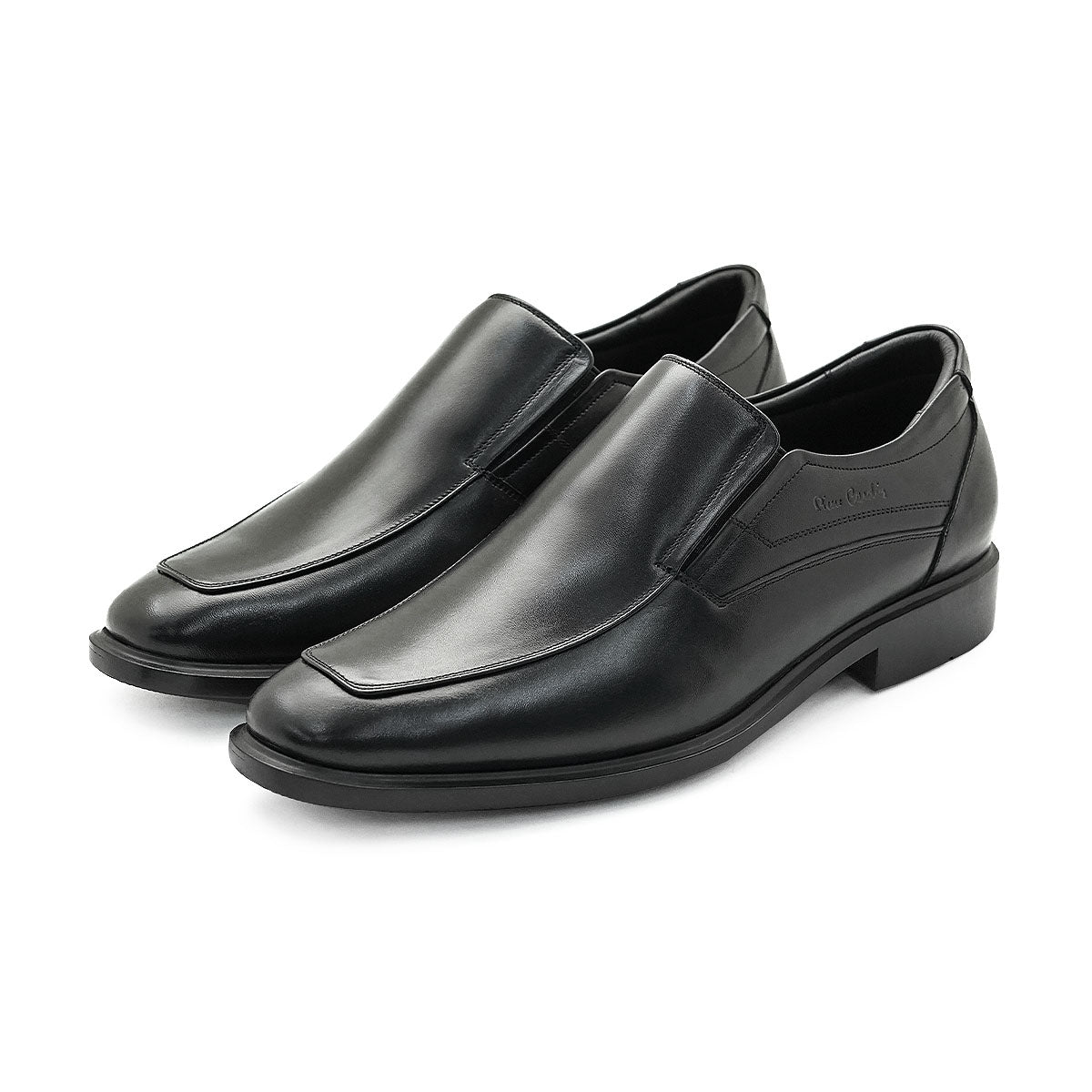 ស្បែកជើងបុរស Pierre Cardin ស្បែកជើងផ្លូវការ ទន់ស្រួលពាក់ ផលិតពីស្បែកសុទ្ធ ពណ៌ខ្មៅ ម៉ូដែល 80TD124 