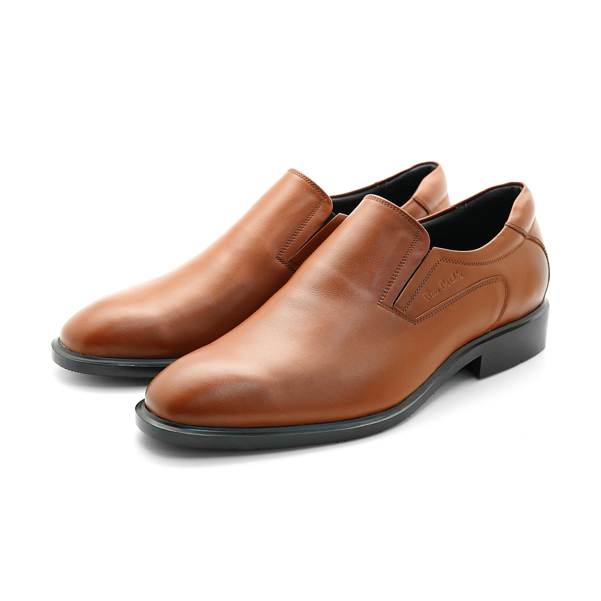 ស្បែកជើងបុរស Pierre Cardin ស្បែកជើងផ្លូវការ ទន់ស្រួលពាក់ ផលិតពីស្បែកសុទ្ធ ពណ៌ត្នោត ទំហំ 80TD127