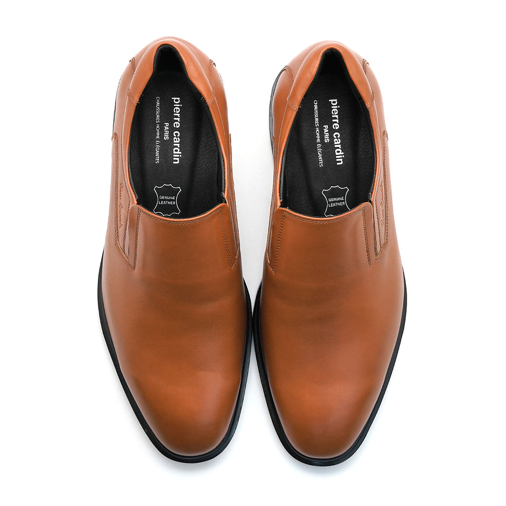 ស្បែកជើងបុរស Pierre Cardin ស្បែកជើងផ្លូវការ ទន់ស្រួលពាក់ ផលិតពីស្បែកសុទ្ធ ពណ៌ត្នោត ទំហំ 80TD127