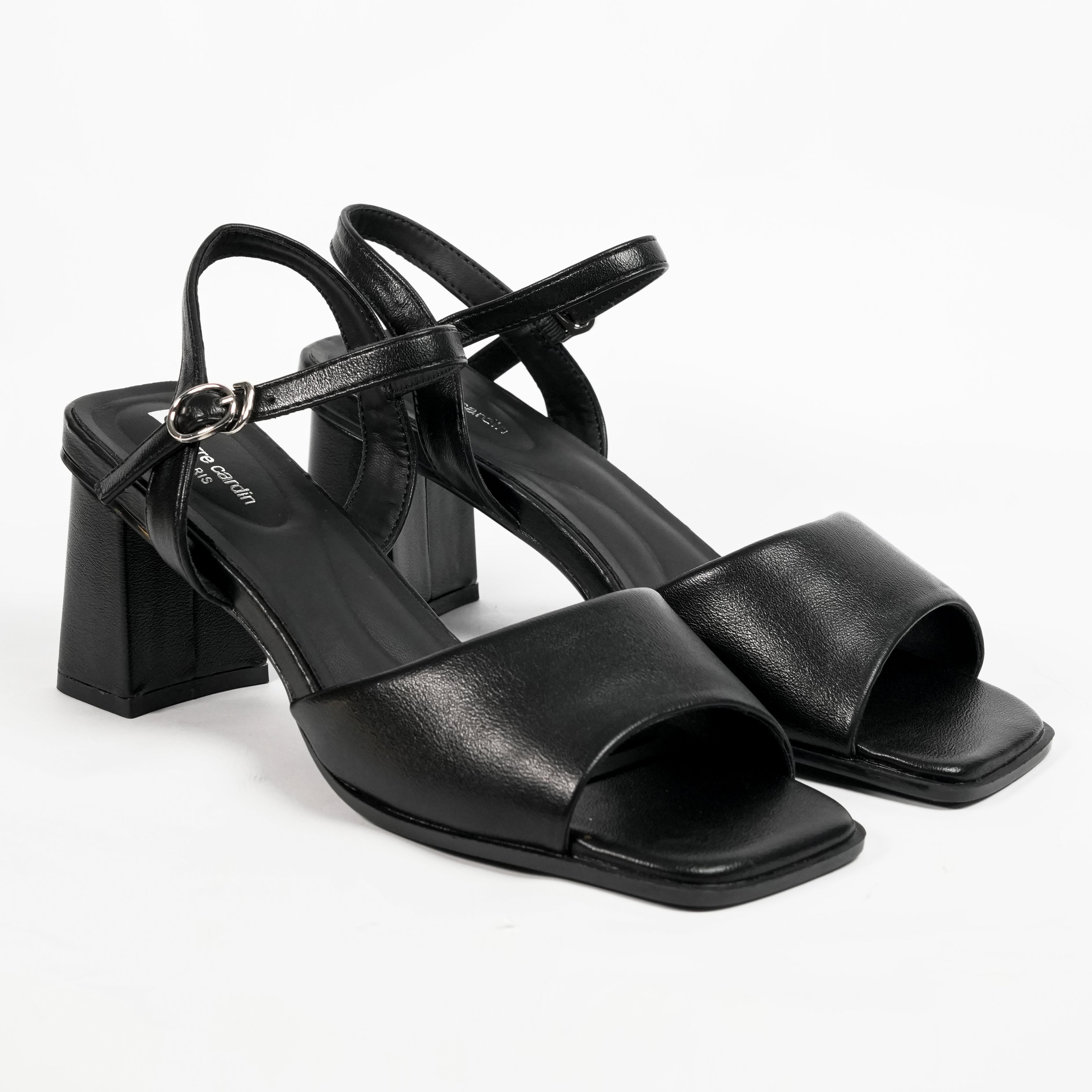 รองเท้า Sandal ส้นสูงผู้หญิง Pierre Cardin หนังสังเคราะห์ สไตล์เรียบหรูทันสมัย ใส่สบาย แมตช์ง่าย – Women Shoes 55VM185