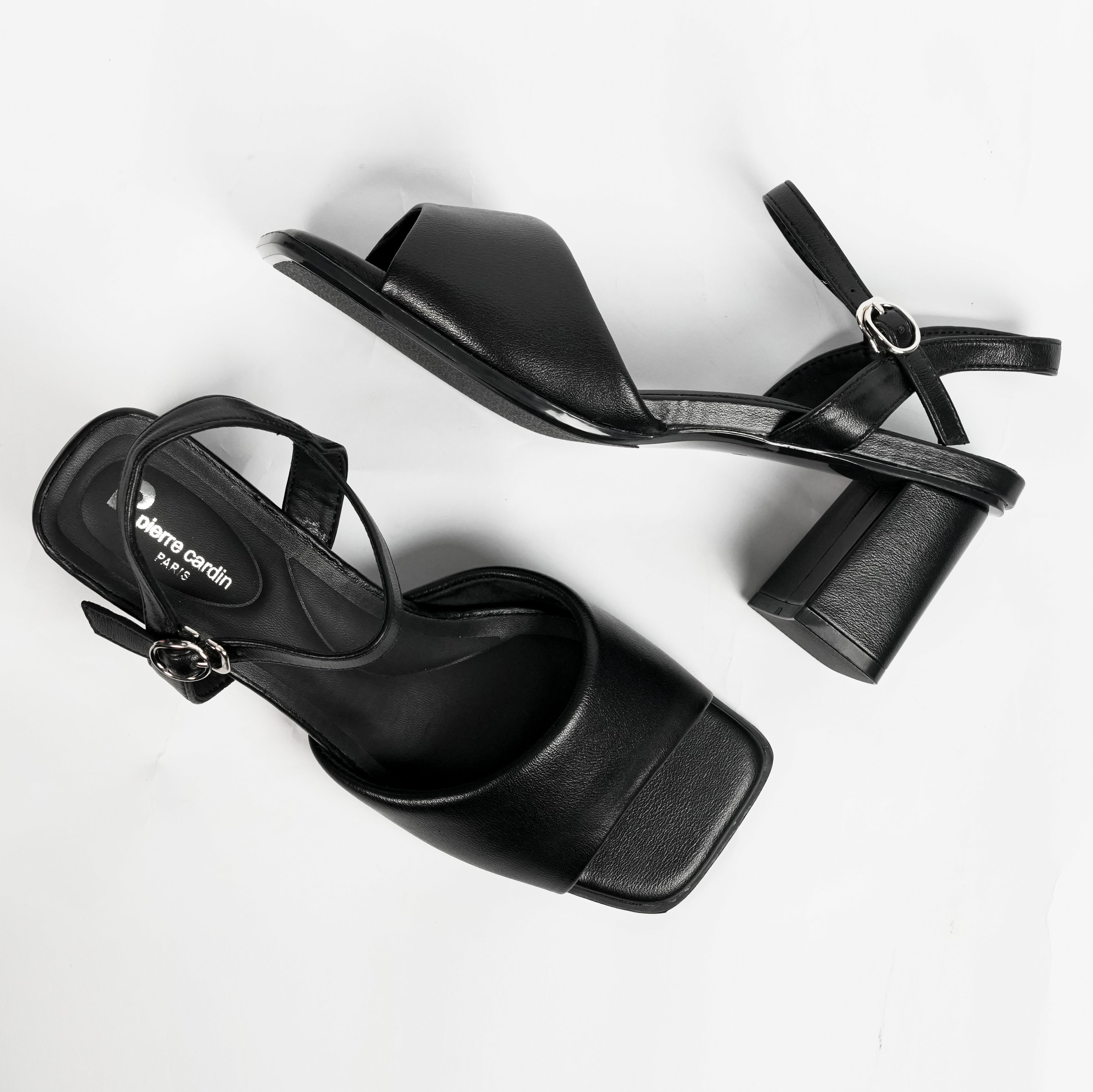 รองเท้า Sandal ส้นสูงผู้หญิง Pierre Cardin หนังสังเคราะห์ สไตล์เรียบหรูทันสมัย ใส่สบาย แมตช์ง่าย – Women Shoes 55VM185