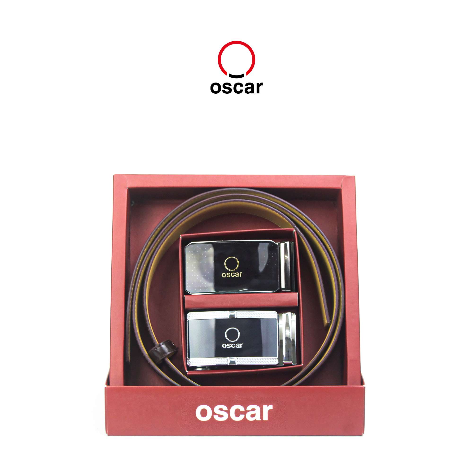 Oscar Fashion Men's Reversible Belt Combo - OCMBLAG 114 (Random Buckle Design)