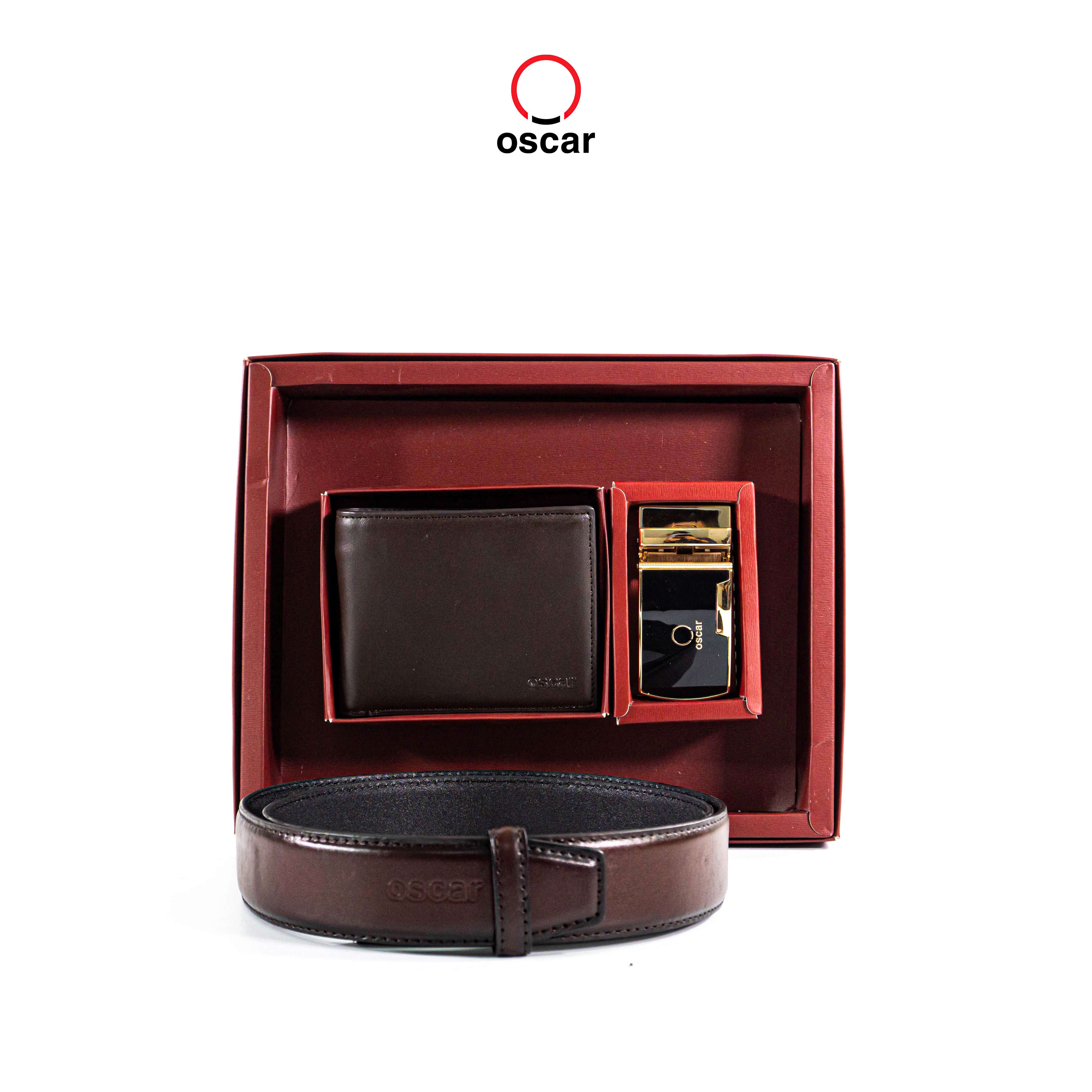 ឈុតខ្សែក្រវាត់ និងកាបូបបុរស ម៉ាក Oscar Fashion - OCMBLAG 117