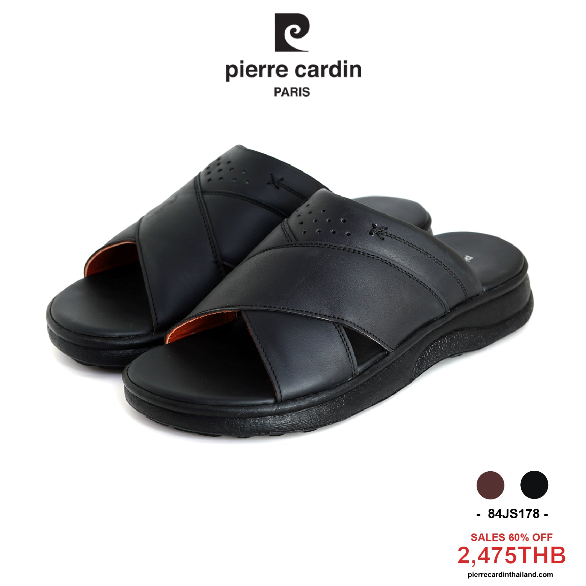ស្បែកជើងបុរស Pierre Cardin ស្បែកជើងធ្វើពីស្បែកពិតប្រាកដ ទំហំ 40-45 ម៉ូដែល 84JS178 