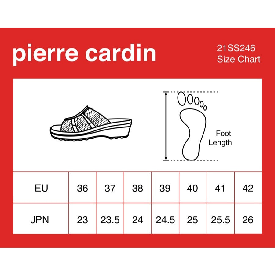[Size 36 - 42] รองเท้าแตะสตรี Pierre Cardin แบบสวม พื้นนิ่ม ใส่สบาย สีทองแดง ทรงสวย น้ำหนักเบา - 21SS246