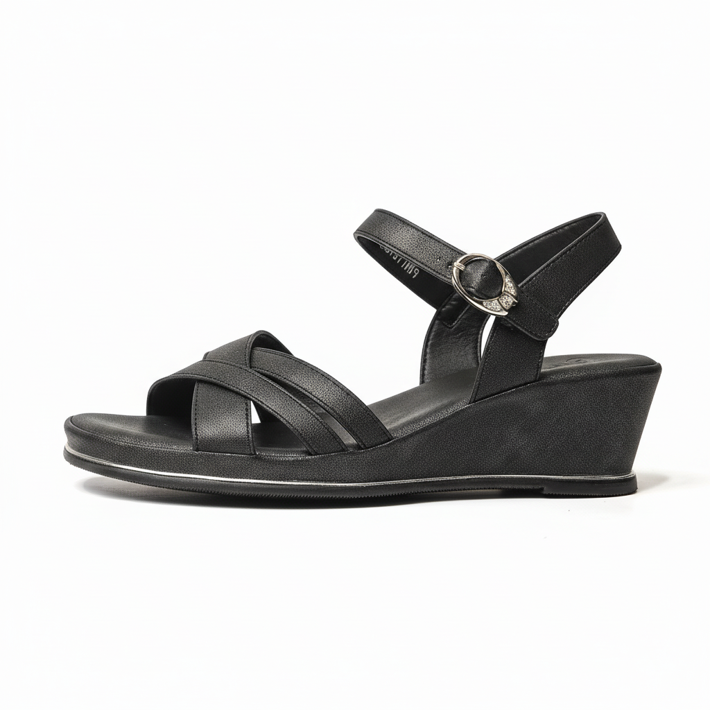 รองเท้าแซนดัลผู้หญิง Pierre Cardin หนัง PU คุณภาพสูง ดีไซน์สายรัดไขว้ สบายเท้า ส้นสูง 4 ซม. รุ่น 269