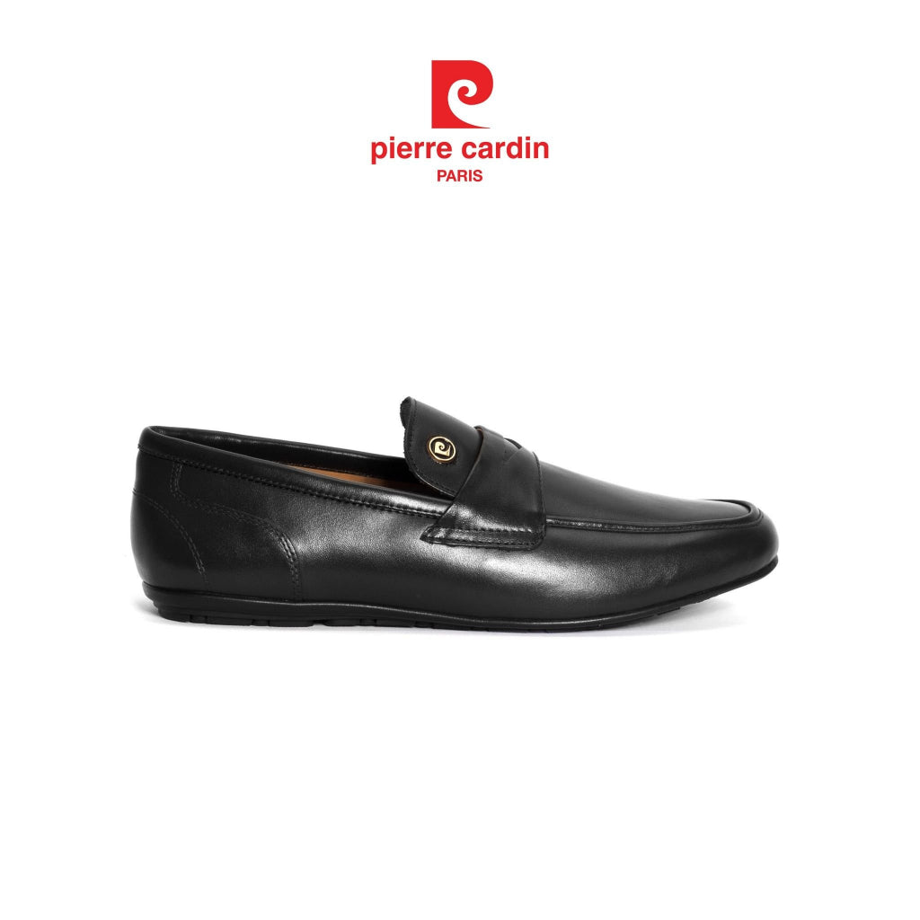 รองเท้าโลฟเฟอร์ผู้ชาย Pierre Cardin หนังวัวแท้ พื้นยางกันลื่น โลโก้เรียบหรู รุ่น 528