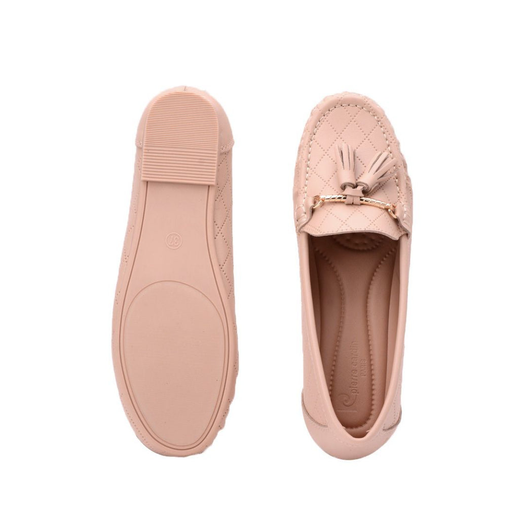 รองเท้าบัลเล่ต์ผู้หญิง Pierre Cardin ส้นสูง 4 ซม. ลายหัวเข็มขัดแฟชั่น เบาและไม่ทำให้เจ็บเท้า รุ่น 255