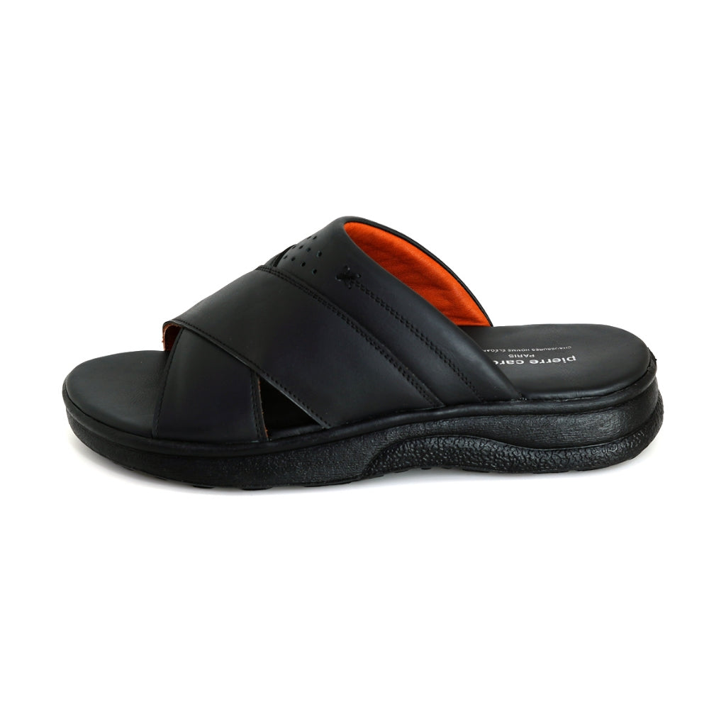 [Size 40 - 45] รองเท้าแตะผู้ชาย Pierre Cardin หนังแท้ พื้นยางกันลื่น ดีไซน์สายคาดไขว้ - รุ่น 84JS178