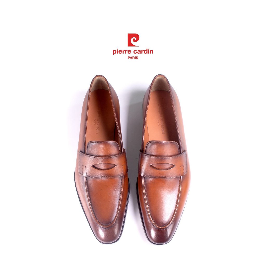 รองเท้าหนังผู้ชาย Pierre Cardin ทรง Loafer หนังวัวแท้ พื้นหนังตัดเย็บพิเศษกันลื่น ของแท้ รุ่น 361