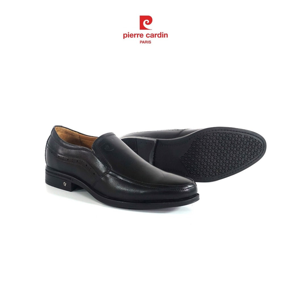 รองเท้าหนังผู้ชาย Pierre Cardin แบบ Loafer หนังวัวนัปป้าพรีเมียม พื้นหนังทำมือ ลายเจาะรู รุ่น 354