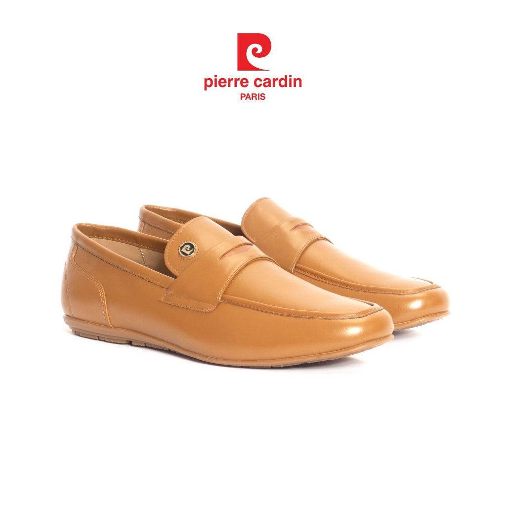 รองเท้าโลฟเฟอร์ผู้ชาย Pierre Cardin หนังวัวแท้ พื้นยางกันลื่น โลโก้เรียบหรู รุ่น 528