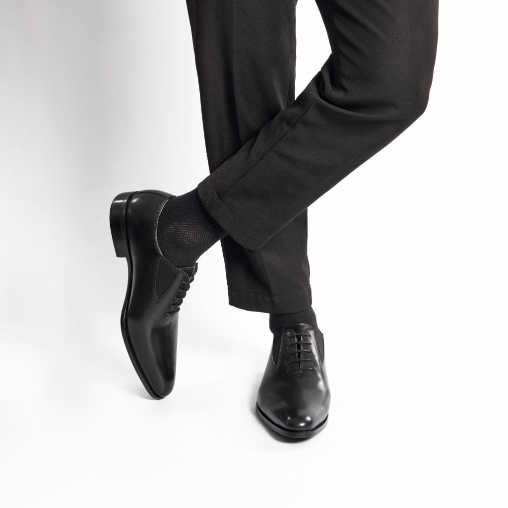 รองเท้าหนังผู้ชาย Pierre Cardin ทรง Derby หนังวัวนัปป้า พื้นหนังทำมือระดับพรีเมียม ดีไซน์หรูหรา รุ่น 351