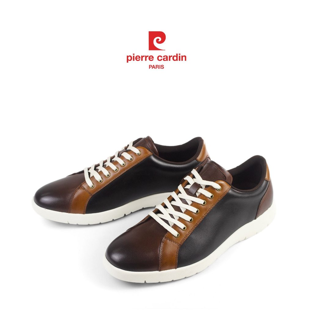 รองเท้าแฟชั่น Pierre Cardin ฝรั่งเศส หนังวัวพรีเมียม ดีไซน์ผสมสีโดดเด่น พื้นยาง รุ่น 790