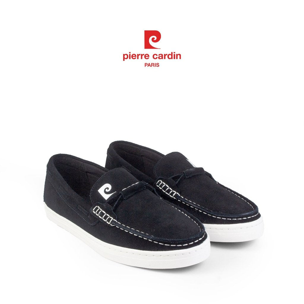 รองเท้าหนัง Loafer ผู้ชาย Pierre Cardin ฝรั่งเศส หนังกลับพรีเมียม พื้นยางกันลื่น ดีไซน์โลโก้ตัว P รุ่น 908